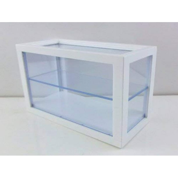 WHITE DISPLAY CORNER CASE//COUNTER MINIATURE DOLLHOUSE 1:12 SCALE T5445